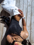 ELYNDI bodis su apvalia apdaila "SECOND SKIN" - JUODAS 9693